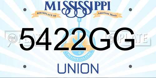 5422GG Mississippi License Plate