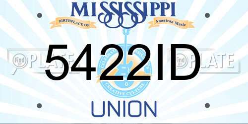 5422ID Mississippi License Plate
