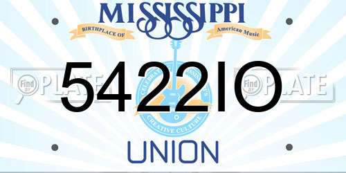 5422IO Mississippi License Plate