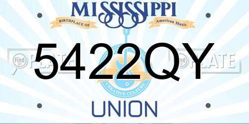 5422QY Mississippi License Plate