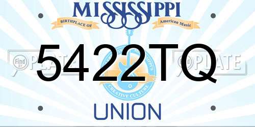 5422TQ Mississippi License Plate