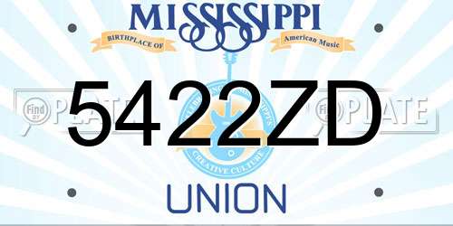 5422ZD Mississippi License Plate