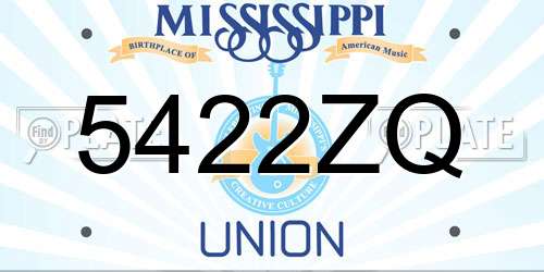 5422ZQ Mississippi License Plate
