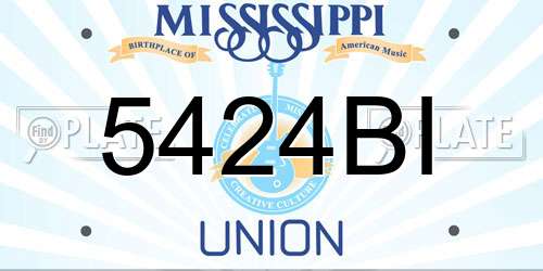 5424BI Mississippi License Plate