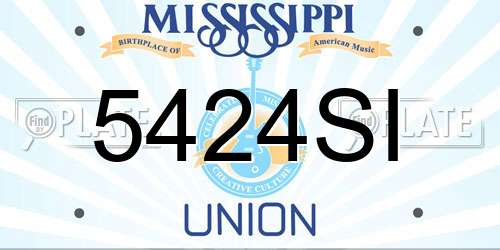 5424SI Mississippi License Plate