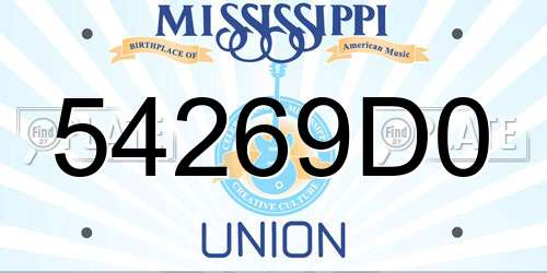 54269D0 Mississippi License Plate