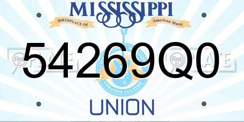 54269Q0 Mississippi License Plate