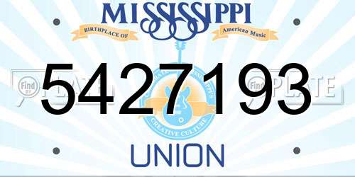 5427193 Mississippi License Plate