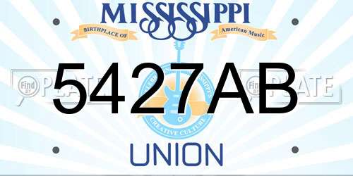 5427AB Mississippi License Plate