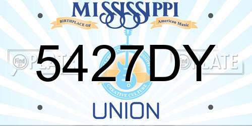 5427DY Mississippi License Plate