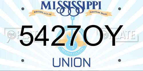 5427OY Mississippi License Plate