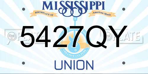 5427QY Mississippi License Plate