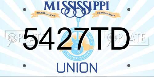 5427TD Mississippi License Plate