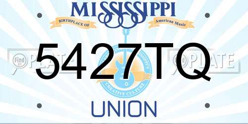 5427TQ Mississippi License Plate