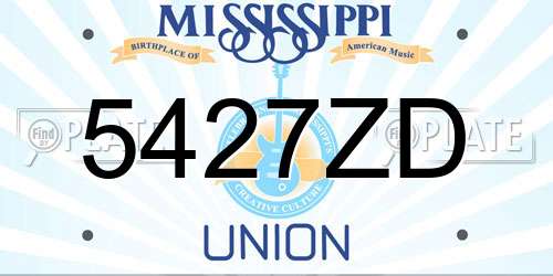 5427ZD Mississippi License Plate
