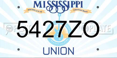5427ZO Mississippi License Plate