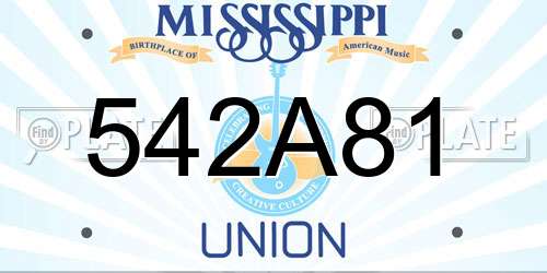 542A81 Mississippi License Plate