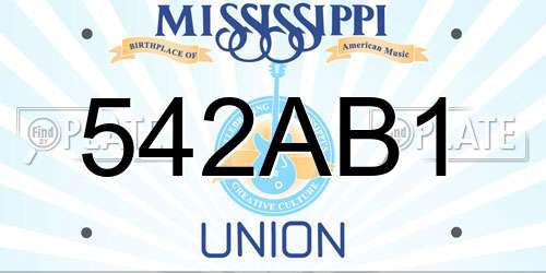 542AB1 Mississippi License Plate