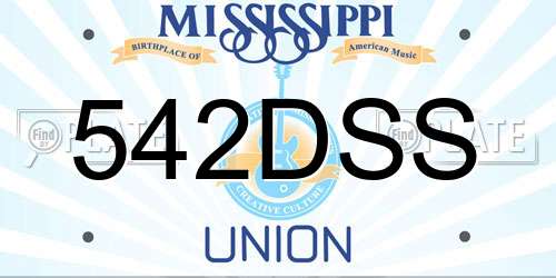 542DSS Mississippi License Plate