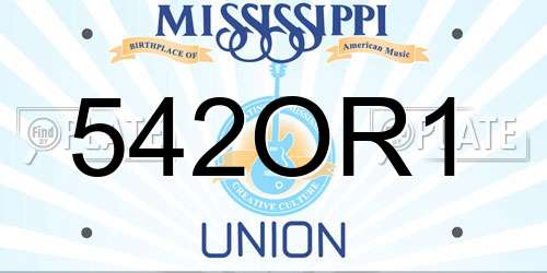 542OR1 Mississippi License Plate
