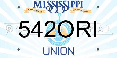 542ORI Mississippi License Plate