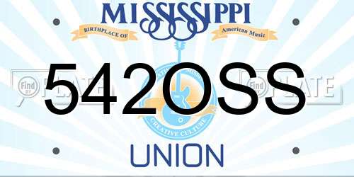 542OSS Mississippi License Plate