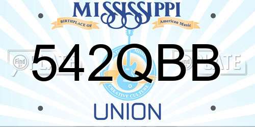 542QBB Mississippi License Plate