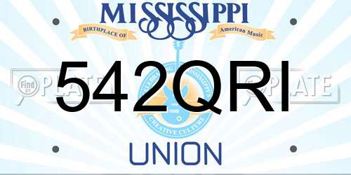 542QRI Mississippi License Plate