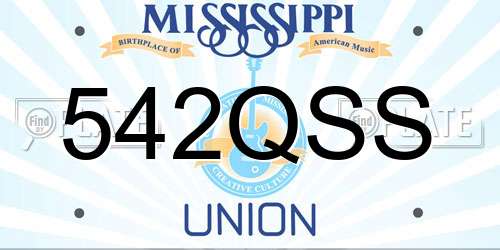 542QSS Mississippi License Plate