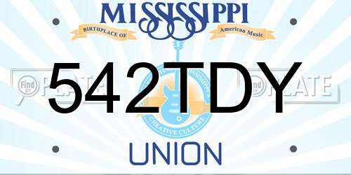 542TDY Mississippi License Plate