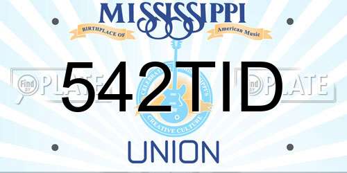 542TID Mississippi License Plate