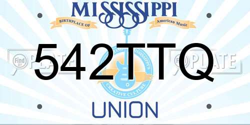 542TTQ Mississippi License Plate