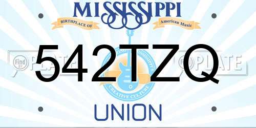 542TZQ Mississippi License Plate
