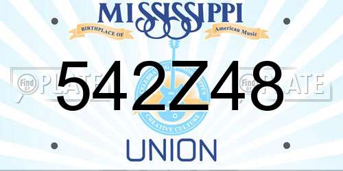 542Z48 Mississippi License Plate