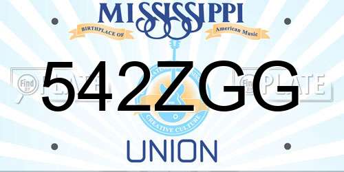 542ZGG Mississippi License Plate