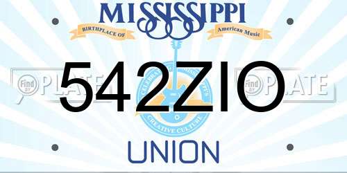 542ZIO Mississippi License Plate
