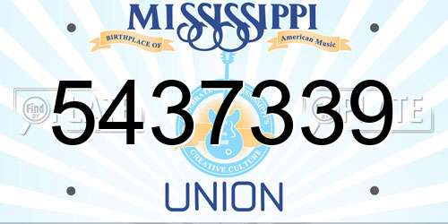 5437339 Mississippi License Plate
