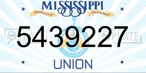 5439227 Mississippi License Plate