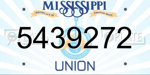 5439272 Mississippi License Plate