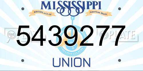 5439277 Mississippi License Plate