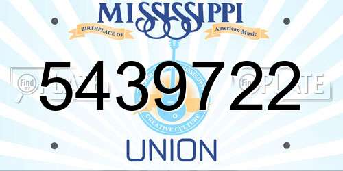 5439722 Mississippi License Plate