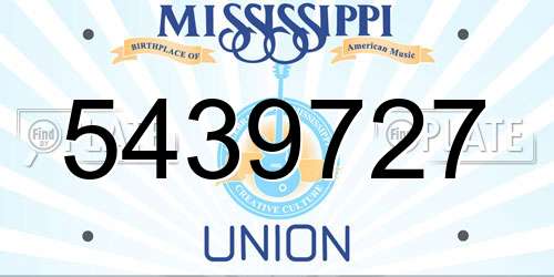 5439727 Mississippi License Plate