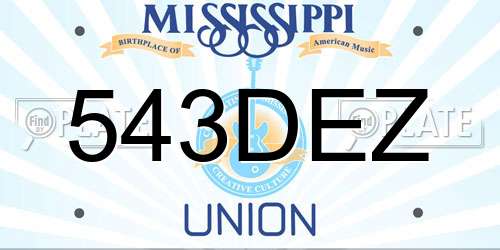 543DEZ Mississippi License Plate