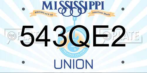 543QE2 Mississippi License Plate