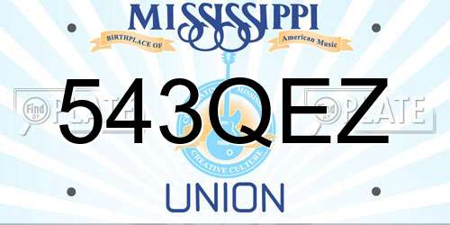 543QEZ Mississippi License Plate