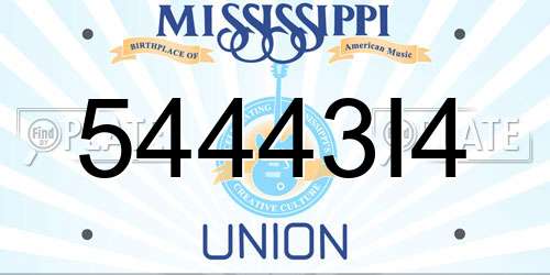54443I4 Mississippi License Plate