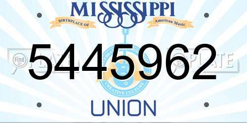 5445962 Mississippi License Plate