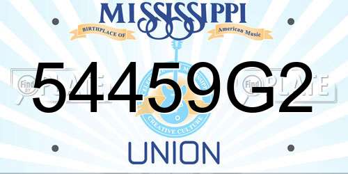 54459G2 Mississippi License Plate