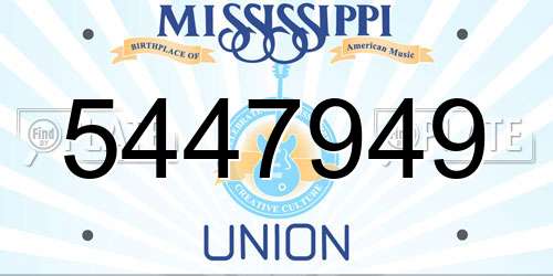 5447949 Mississippi License Plate
