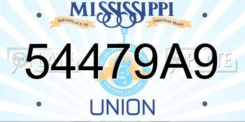 54479A9 Mississippi License Plate